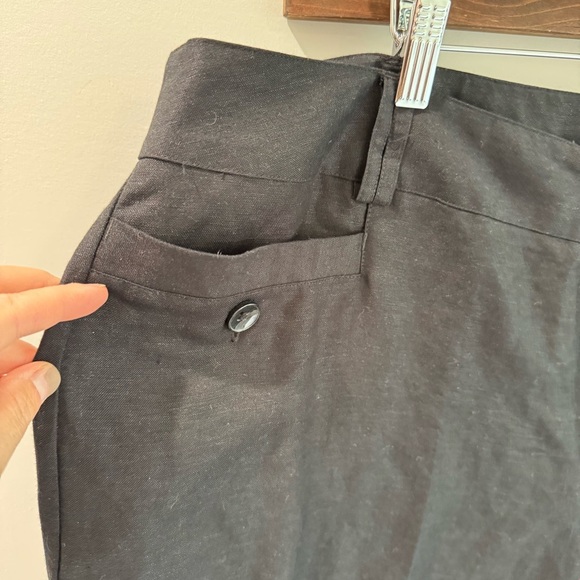 Lane Bryant Black Wide Leg Linen Blend Capri Pants Size 20 - Picture 2 of 5